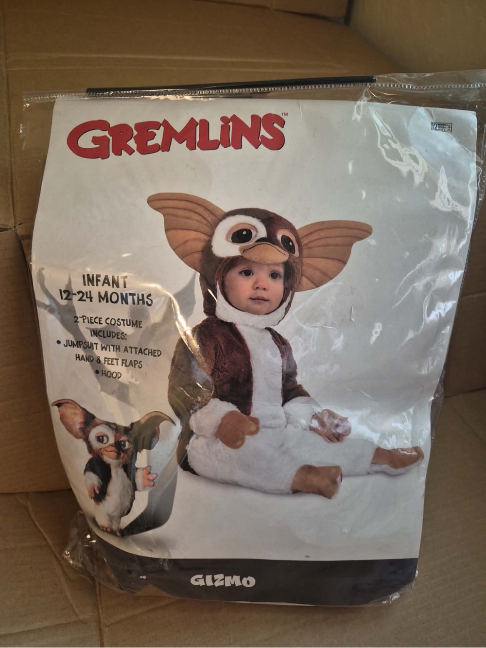 Gizmo Infant Brown and White Plush Character Costume - Gremlins